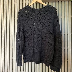 Grey crochet sweater